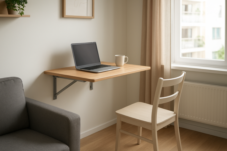 Como instalar uma mesa dobrável de parede em apartamento pequeno sem furar demais.png