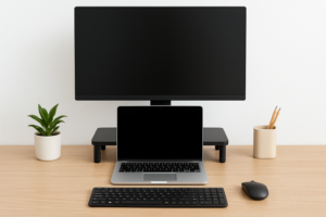 Como ajustar a altura do monitor em mesas baixas de pequenos apartamentos