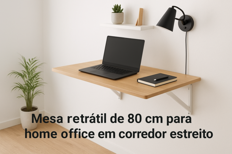 Mesa retrátil de 80 cm para home office