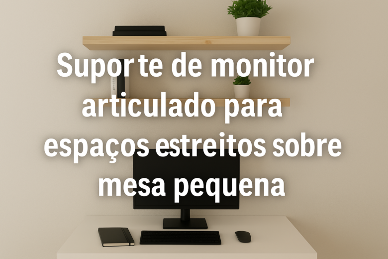 Suporte de monitor articulado para espaços estreitos sobre mesa pequena